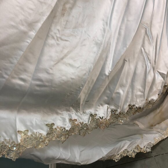 ZOMBIE Dead Corpse Bride, Halloween Wedding Dress, DAMAGED, Vintage Haunting - Picture 8 of 12